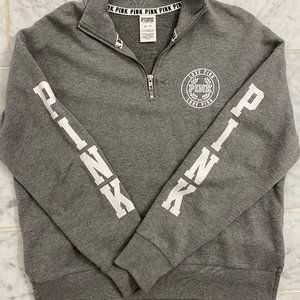 VS PINK grey quarter zip sweatshirt